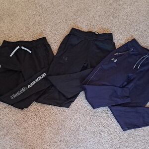 Under Armour Black and Navy Joggers Trio